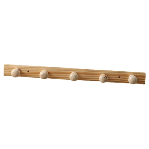 Ganchos de madera para colgar en la pared, organizador para colgar en la ducha, bola, sombrero, abrigo, montaje en pared 5 ganchos