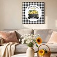 thumbnail image 6 of Canvas Wall Art Farm Lemons Canvas Art Print Black and White Buffalo Plaid Lemon Truck Summer Pictures Wall Decor for Living Room Bedroom Artwork Decorations Stretched Framed Ready to Hang 12"x12", 6 of 9