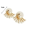 thumbnail image 5 of Besufy Women Stud Earring,1 Pair Earrings Double-sided Jewelry Faux Pearl Front Back Stud Earrings for Festival, 5 of 7