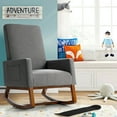 thumbnail image 4 of Gymax Rocking Chair High Back Upholstered Lounge Armchair w/ Side Pocket Grey, 4 of 10