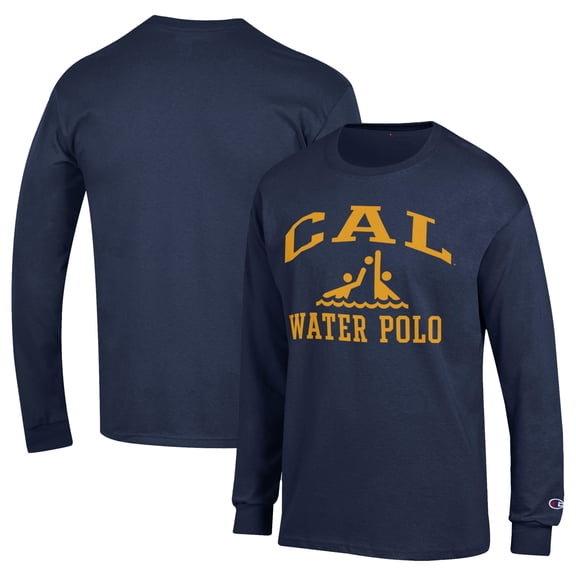 Men's Champion Navy Cal Bears Water Polo Icon Long Sleeve T-Shirt