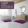 thumbnail image 2 of Somerset Home 2 Piece Memory Foam Bath Mat - Purple, 2 of 6