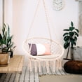 thumbnail image 3 of Gymax Hammock Swing Chair with Cushion Hanging Hardware Kit Indoor Outdoor Beige, 3 of 10