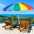 thumbnail image 4 of Gymax 8ft Beach Umbrella Outdoor Patio Garden w/ Carrying Bag Sand Anchor Rainbow, 4 of 9
