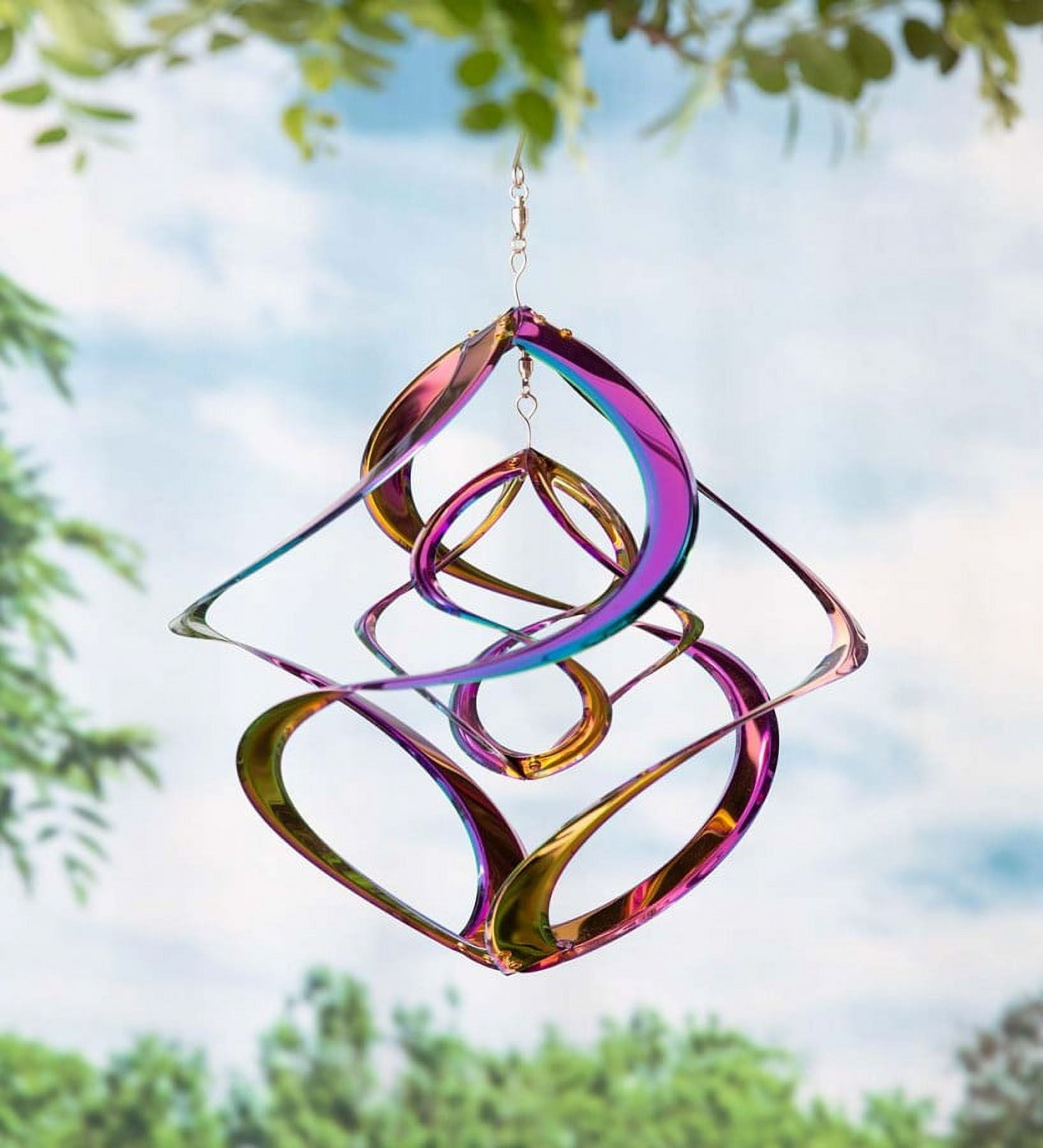 Wind & Weather Vibrant Multi-Colored Iridescent Dual Spiral