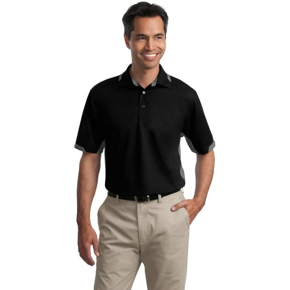 Port Authority K524 Men's Ottoman Polo Shirt - Black/Iron Grey - 2X-Large