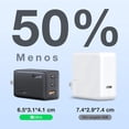 thumbnail image 4 of Cargador para pared 1Hora 65W PD, 3 puertos + cable Tipo-C, 4 of 5
