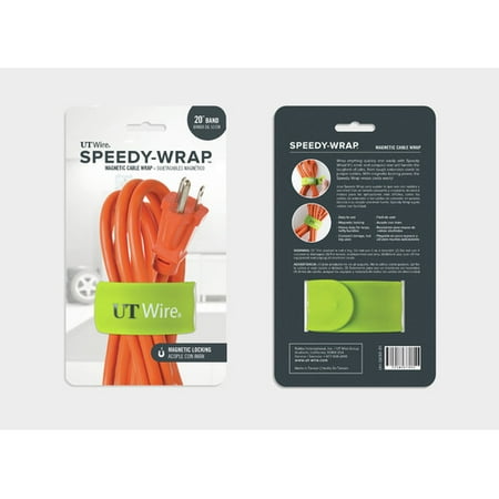 UT Wire 20″ Speedy-Wrap Magnetic Cable Wrap for Extension Cords, Green UT Wire 20″ Speedy-Wrap Magnetic Cable Wrap for Extension Cords, Green