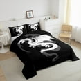 thumbnail image 3 of Manfei Cartoon Dragon Bedding Comforter Set,Magic Animal Twin Comforter Sets,White Black Bedding Set For Teens Boys,Breathable Home Decor Reversible,2pcs, 3 of 8