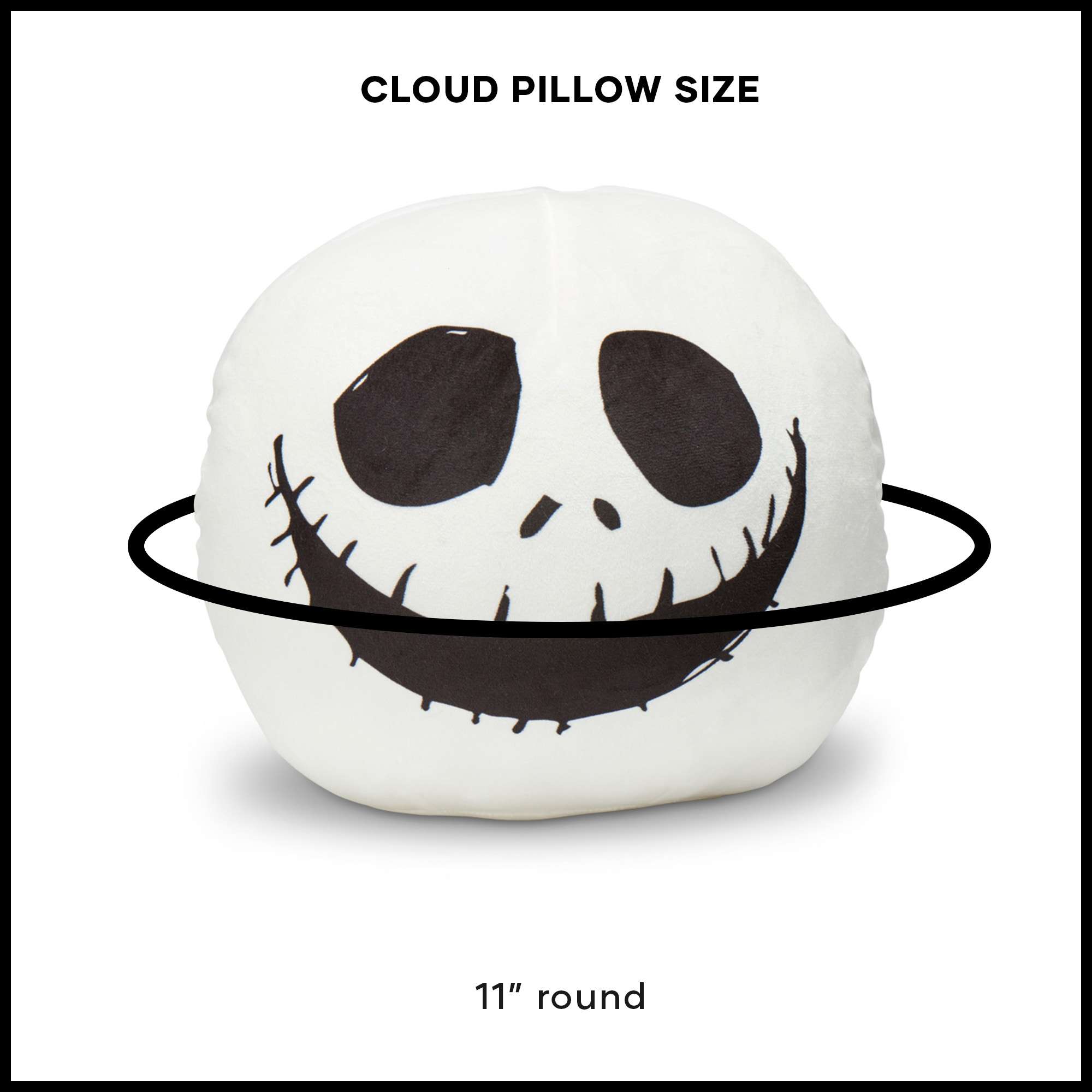 Nightmare Before Christmas Big Smile Disney Kids Round Cloud Pillow, 11 inches