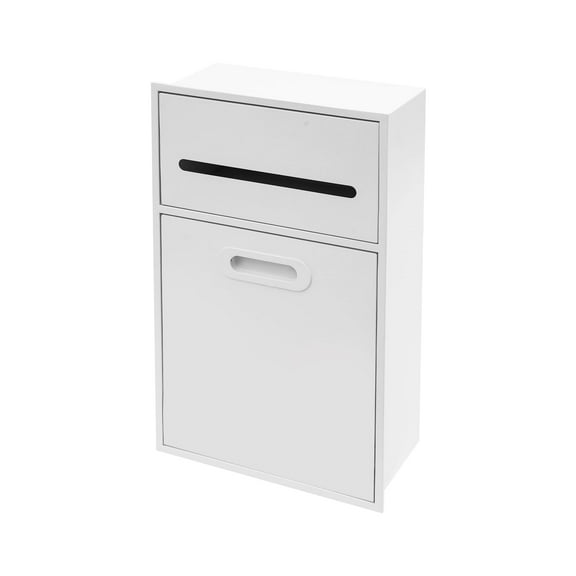 Recessed Wall Mounted Trash Can, Tilt Out Trash Bin Cabinet, Hidden Trash Can White 30*14*50cm