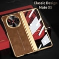 thumbnail image 4 of For Huawei Mate X3 4G Phone Case with Tempered Glass Film Electroplating Leather PC Mobile Cover - B, 4 of 5