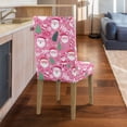 thumbnail image 4 of COEQINE Stretch Dining Chair Slipcovers Set of 1, Polyester Spandex Washable Dining Room Chair Cover Furniture Protector for Christmas Party Wedding Ceremony Banquet, Santa Claus Ho Ho Ho Pink, 4 of 7