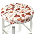 Picia Autumn Brown Butterfly Pattern Round Stool Covers Comfy Seat