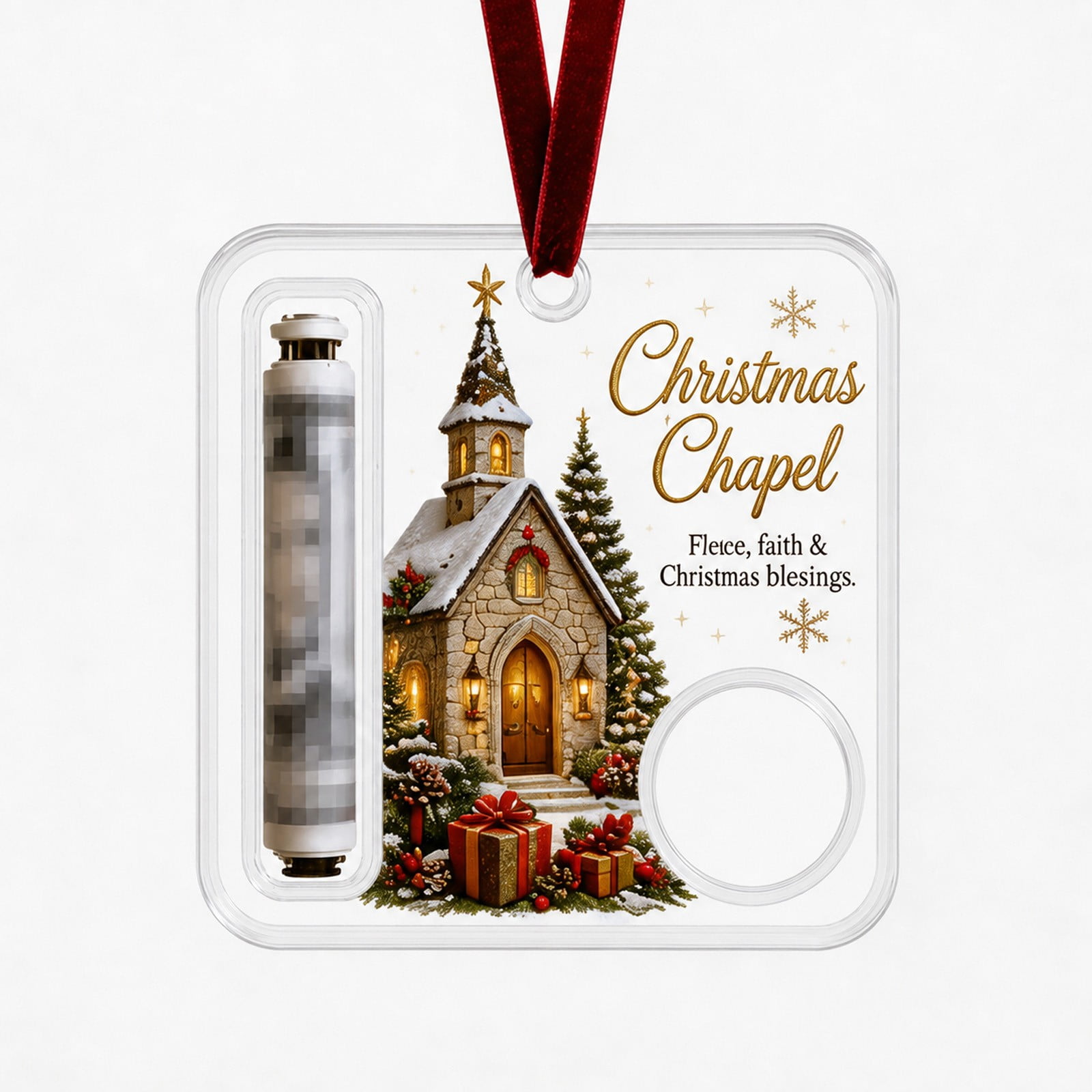 Christmas Cash and Candy Holder Acrylic Hanging Pouch Home Window Christmas Tree Gift Decor Fun Treat Keeper for Party Table