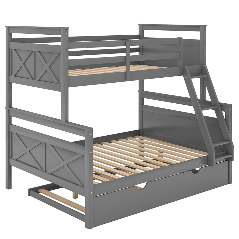 Kadyn Twin Over Twin Bunk Bed with Ladder, Bunk Bed for Family, Teens,No Box Spring Needed