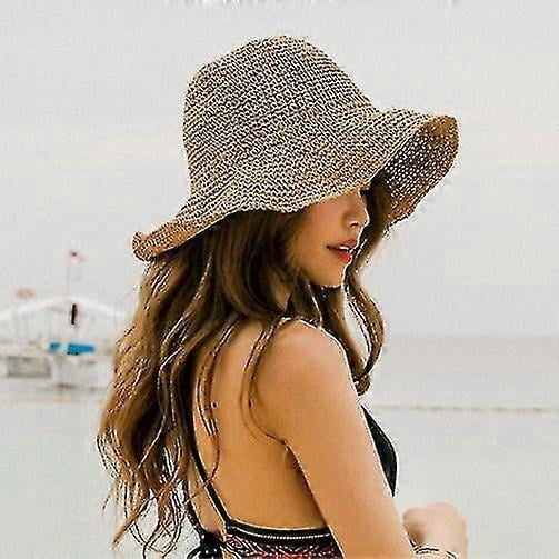 Sun Hats For Women Foldable Wide Brim Straw Sun Hat Summer Beach Hat For Women Girl, One Size