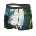 thumbnail image 2 of Balery Abstract Brushstrokes Green Blue Men's Boxer Briefs, Soft and Breathable Cotton Underwear with nylon Waistband-Medium, 2 of 9