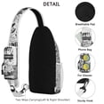 thumbnail image 3 of Sling Backpack,Halloween Doodle Pattern Crossbody Bag with Water Bottle Holder,Waterproof Sling Bag for Men/Women with Chest Phone Holder for Hiking,Travel, 3 of 6