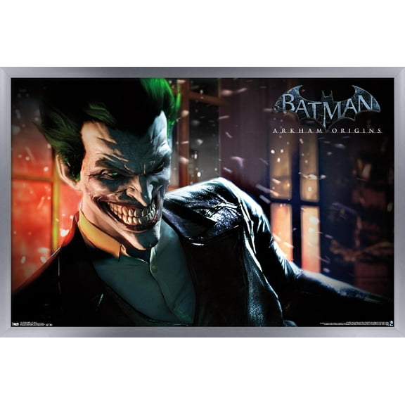 DC Comics Video Game - Arkham Origins - The Joker Wall Poster, 14.725" x 22.375", Framed