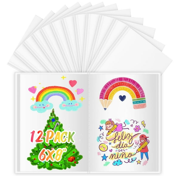 Libros de escritura a mano de tapa dura en blanco, 6 x 8 pulgadas, 60 páginas para niños de 4 a 12 a
