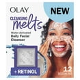 thumbnail image 1 of Olay Cleansing Melts + Retinol Face Wash, 12ct, Water-Activated Face Cleanser Cleans, Tones, and Refreshes Skin, 1 of 12