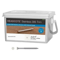 Starborn Headcote Stainless Steel Trim Head White Screws - #7 X 2-1/4" 305 Stainless Steel - 350 Count