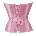 thumbnail image 3 of Top tipo bustier con corsé y cintura deshuesada con botones frontales, túnica sexy - Rosa, 3 of 5