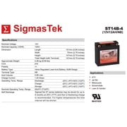 GS Battery GT14B-4 SLA Battery Replacement ST14B-4 12V 12AH 210 CCA Spillproof