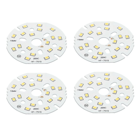 Uxcell 9W 120lm 4000-4500K 58mm 27-30VDC COB LED Light Chip Beads Energy Saving Bulb Natural White 4 Pack