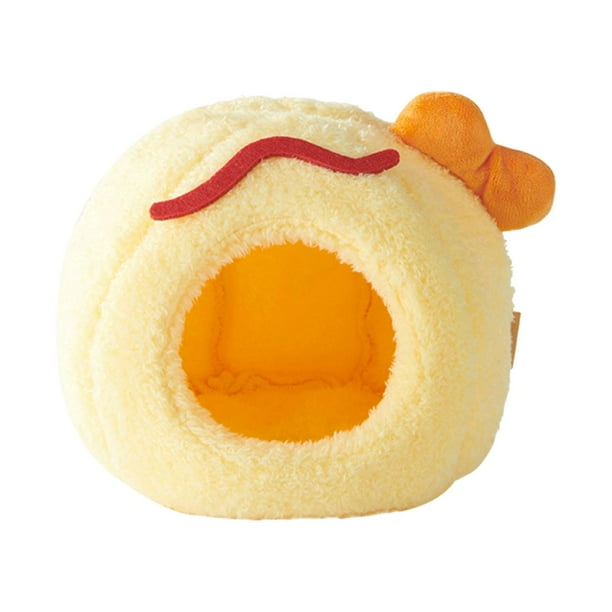 Nido cálido para loros, cama para acurrucarse, fácil de colgar, accesorios para jaula, forro polar suave Amarillo