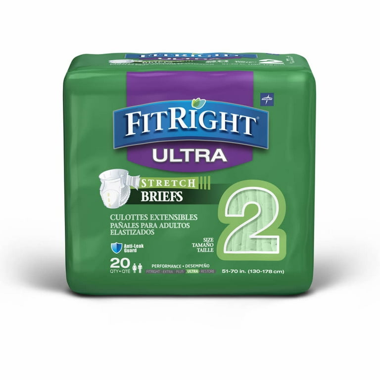 FitRight OptiFit Stretch Ultra Briefs, Adult Disposable