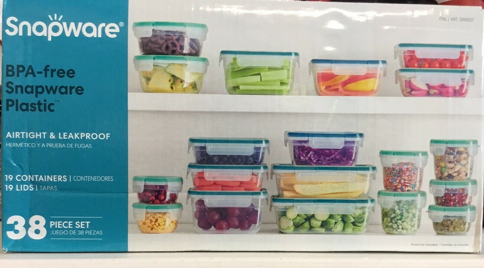 snapware plastic food storage set 38pc