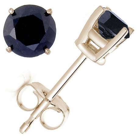 Vir Jewels 1 cttw Black Diamond Stud Earrings 14K Yellow Gold Round 4 Prong
