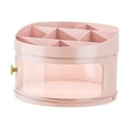 thumbnail image 2 of Caja de cosméticos con cajón de gran apertura, estuche de escritorio para cosméticos, cosméticos visibles pequeño y rosa, 2 of 9