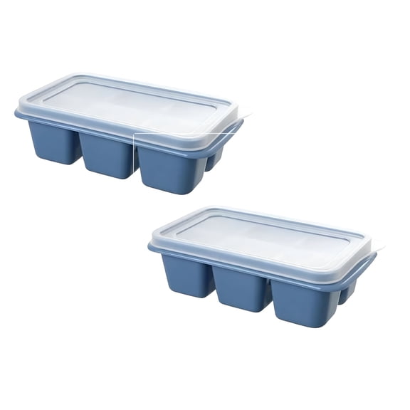 ACDANC Ice Tray,Rubber Ice Cube Trays,Extra Large Ice Cube Tray with Lid,Silicone Trays for Freezer Makes 6 Square Whiskey Cocktails or Food Storage