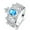 Sea blue, variant on Womens Crown Zircon Ring Copper Plated Platinum Finish European American Mosaic Inlaid Gems Gift Elegant Jewelry Gift