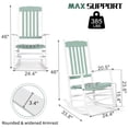 thumbnail image 4 of Ktaxon Solid Poplar Wood Rocking Chair, High Back Ergonomic Patio Rocker for Lawn Porch Garden Indoor Outdoor, Mint Green, 4 of 12