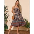 thumbnail image 4 of DARING DIVA Women's Bohemian High Waist A Line Maxi Skirts S Dark Blue, 4 of 8