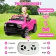 thumbnail image 3 of Dodge RAM Ride on Car, 12V Powered Ride on Toy with Remote Control, Rear Wheel Suspension, 5 Point Safety Belt, MP3 Player, Bluetooth, LED Lights, Electric Vehicles for 3-8 Years Boys Girls, Pink, 3 of 12