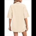 thumbnail image 4 of Conjunto de Chándal de 2 Piezas para Mujer, de Verano, con Top de Corta y Pantalones Cortos. Color Albaricoque M, 4 of 9