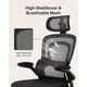 thumbnail image 4 of Silla de oficina Marsail ergonómica con respaldo alto de malla con soporte lumbar, 4 of 8