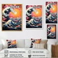 thumbnail image 4 of Designart "Sunset Waves of Kanagawa in Japanese Style I" People Framed Wall Art - Global Blue Japan Art Entryway Framed Wall Art, 4 of 6