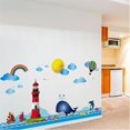 thumbnail image 3 of Adhesivo de pared de habitación infantil con dibujo de faro de ballena vívida, decoración de pared del dormitorio y sala de estar, pegatinas de pared para habitaciones de niños - -, 3 of 4