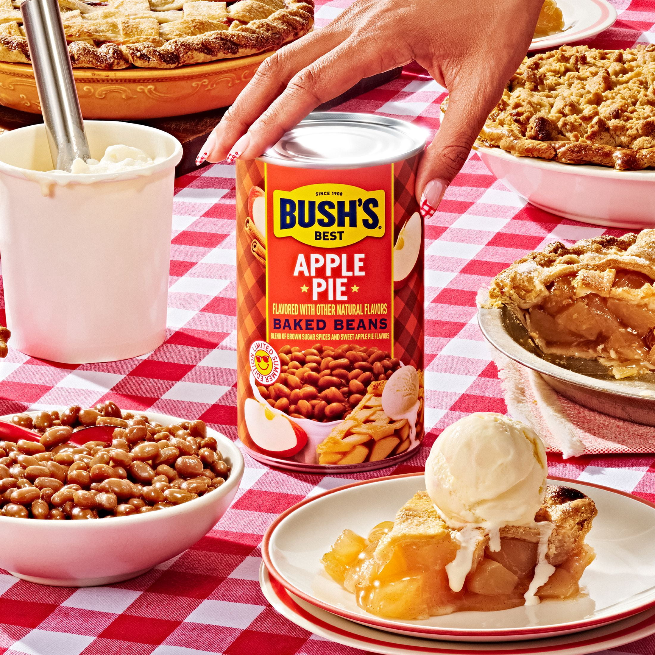Bush's Apple Pie Flavored Baked Beans, Limited Summer Edition Canned Beans, 27.9 oz Can