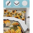thumbnail image 4 of Yellow Sunflower Twin Size Down Alternative Comforter, Lightweight Comforter Quilt Bedding Set with Pillow Shams Watercolor Retro Floral Plant Leaf All Seasons Bed Comforter Duvet Insert 68"x86", 4 of 7