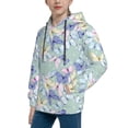 thumbnail image 2 of Fotbe Colorful Butterfly Pattern Youth Pullover Hooded Sweatshirt, Boys Hoodie, Kangaroo Pocket Hoodie for Kids Girls -Large, 2 of 6