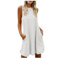 thumbnail image 2 of Fshaion Robe d'Été pour Femmes 2024 Grande Taille Printemps et Col Suspendu Jupe Grand Dos Robe Sans Manches Col Rond Liquidation à Moins de 10!, 2 of 8