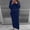🔥 Navy, variant on Womens Two-Piece Cable Knit Sweater and Midi Skirt Set Round Neck Long Sleeve Warm Stretchy Ribbed Fabric Cozy Loungewear for Home Casual Office Autumn Winter