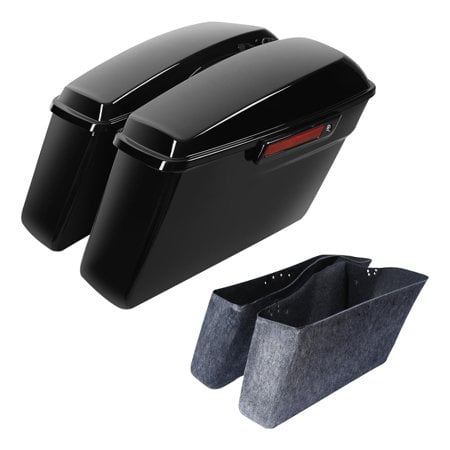 Slmoto Vivid Black Hard Saddle Bags Sadddlebag Fit For Harley Touring Road Street Electra Glide 2014-2023 Road King Road Glide Street Glide Electra Glide Ultra-Class Flt Flht Flhtcu Flhrc